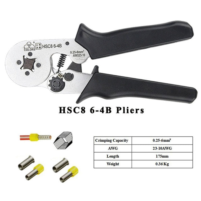 Crimping tools pliers electrical tubular terminals